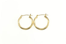Load image into Gallery viewer, 14K 22.0mm Twist Pattern Spiral Classic Hoop Earrings Yellow Gold