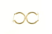 Load image into Gallery viewer, 14K 22.0mm Twist Pattern Spiral Classic Hoop Earrings Yellow Gold