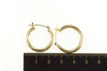 Load image into Gallery viewer, 14K 22.0mm Twist Pattern Spiral Classic Hoop Earrings Yellow Gold