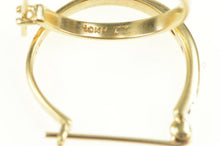 Load image into Gallery viewer, 10K Channel Classic Diamond Hoop Statement Earrings Yellow Gold