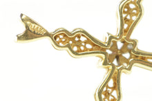 Load image into Gallery viewer, 14K Diamond Ornate Filigree Cross Christian Faith Pendant Yellow Gold