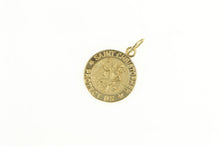 Load image into Gallery viewer, 14K Patron Saint Christopher Protect Us Christian Charm/Pendant Yellow Gold