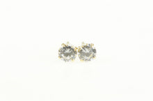 Load image into Gallery viewer, 14K Cubic Zirconia Round Solitaire Classic Stud Earrings Yellow Gold