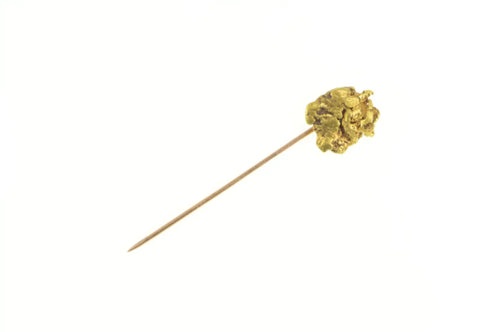 22K Textured Raw Abstract Nugget Cluster Stick Pin Yellow Gold