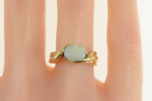 Load image into Gallery viewer, 14K Natural Opal Ornate Retro Statement Bypass Ring Yellow Gold