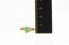 Load image into Gallery viewer, 14K Oval Emerald Diamond Accent Engagement Ring Yellow Gold