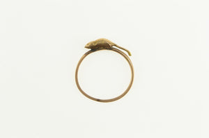 10K 3D Cute Rat Mouse Chipmunk Animal Ring Yellow Gold