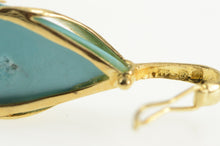Load image into Gallery viewer, 14K Pear Turquoise Cabochon Ornate Vine Pendant Yellow Gold