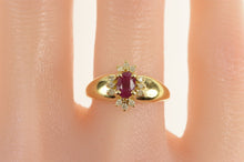 Load image into Gallery viewer, 14K 0.73 Ctw Ruby Diamond Halo Engagement Ring Yellow Gold
