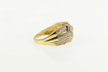 Load image into Gallery viewer, 14K 0.28 Ctw Pave Diamond Encrusted Braid Band Ring Yellow Gold