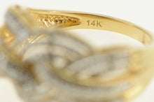 Load image into Gallery viewer, 14K 0.28 Ctw Pave Diamond Encrusted Braid Band Ring Yellow Gold