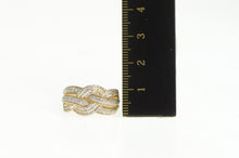 Load image into Gallery viewer, 14K 0.28 Ctw Pave Diamond Encrusted Braid Band Ring Yellow Gold