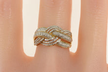 Load image into Gallery viewer, 14K 0.28 Ctw Pave Diamond Encrusted Braid Band Ring Yellow Gold