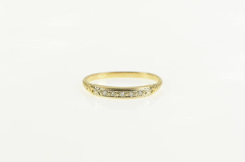 14K White Sapphire Classic Wedding Band Ring Yellow Gold