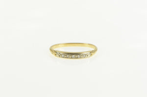 14K White Sapphire Classic Wedding Band Ring Yellow Gold