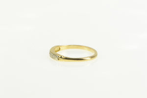 14K White Sapphire Classic Wedding Band Ring Yellow Gold
