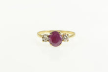 Load image into Gallery viewer, 14K 1.30 Ctw Natural Ruby Diamond Engagement Ring Yellow Gold