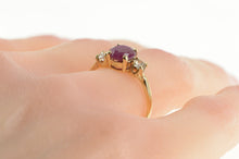 Load image into Gallery viewer, 14K 1.30 Ctw Natural Ruby Diamond Engagement Ring Yellow Gold