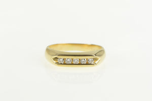 14K 0.25 Ctw Squared Diamond Wedding Band Ring Yellow Gold