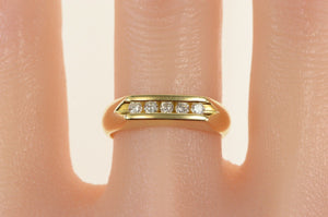 14K 0.25 Ctw Squared Diamond Wedding Band Ring Yellow Gold