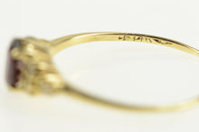 Load image into Gallery viewer, 14K 0.63 Ctw Oval Garnet Diamond Accent Ring Yellow Gold