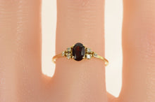 Load image into Gallery viewer, 14K 0.63 Ctw Oval Garnet Diamond Accent Ring Yellow Gold