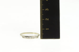 14K 0.23 Ctw Baguette VS Diamond Wedding Band Ring White Gold