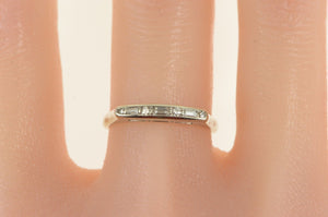 14K 0.23 Ctw Baguette VS Diamond Wedding Band Ring White Gold