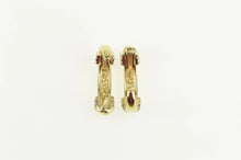 Load image into Gallery viewer, 14K 0.20 Ctw Diamond Channel Semi Hoop Earrings Yellow Gold