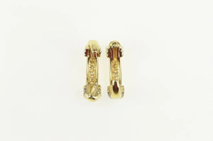 14K 0.20 Ctw Diamond Channel Semi Hoop Earrings Yellow Gold