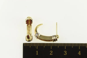 14K 0.20 Ctw Diamond Channel Semi Hoop Earrings Yellow Gold