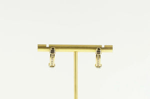 14K 0.20 Ctw Diamond Channel Semi Hoop Earrings Yellow Gold