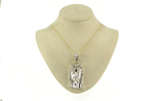 14K 3.00 Ctw Diamond Jesus Christ Crown of Thorns Pendant White Gold