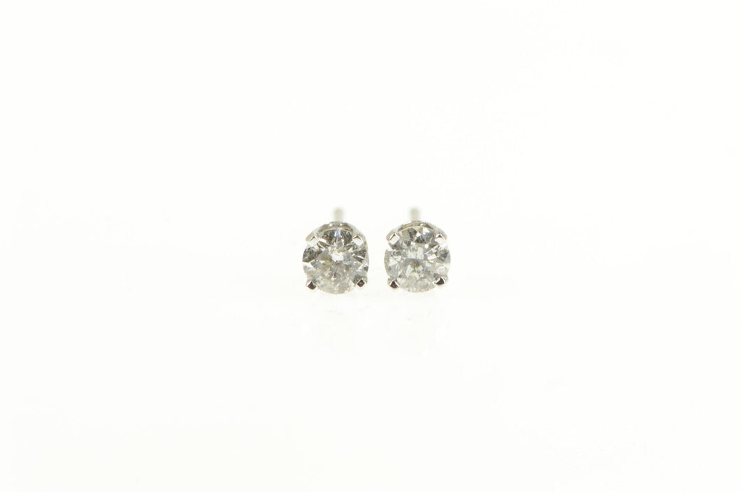 10K 0.40 Ctw Diamond Solitaire Classic Stud Earrings White Gold
