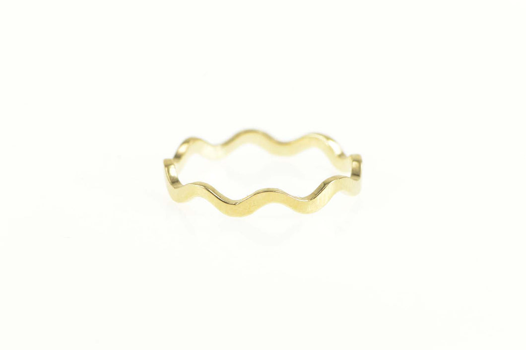 14K 2.7mm Wavy Zig Zag Stackable Band Ring Yellow Gold