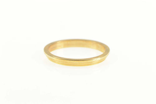 14K 1.3mm Vintage NOS 1950's Grooved Band Ring Yellow Gold