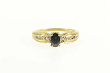 Load image into Gallery viewer, 10K Natural Sapphire Diamond Cluster Engagement Ring Yellow Gold