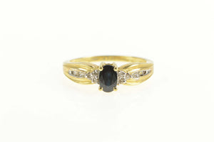 10K Natural Sapphire Diamond Cluster Engagement Ring Yellow Gold