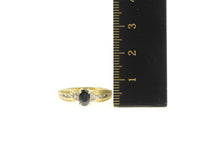 Load image into Gallery viewer, 10K Natural Sapphire Diamond Cluster Engagement Ring Yellow Gold