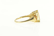 Load image into Gallery viewer, 14K Emerald Cut Citrine Baguette Accent Cocktail Ring Yellow Gold