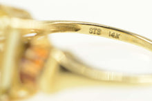 Load image into Gallery viewer, 14K Emerald Cut Citrine Baguette Accent Cocktail Ring Yellow Gold