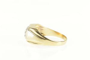 10K 0.20 Ct Squared Diamond Men's Wedding Ring Yellow Gold