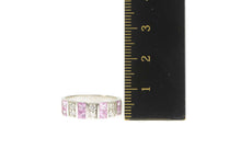 Load image into Gallery viewer, 14K Princess Pink Topaz Diamond Accent Band Ring White Gold
