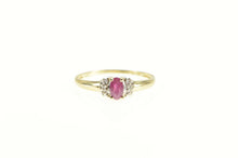 Load image into Gallery viewer, 10K Oval Ruby Diamond Accent Engagement Ring Yellow Gold