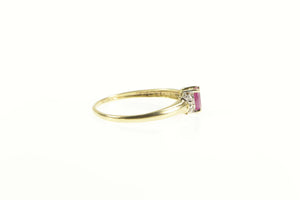 10K Oval Ruby Diamond Accent Engagement Ring Yellow Gold