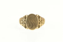 Load image into Gallery viewer, 10K Victorian FHS Monogram Ornate Signet Ring Yellow Gold