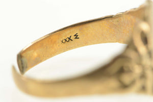 10K Victorian FHS Monogram Ornate Signet Ring Yellow Gold