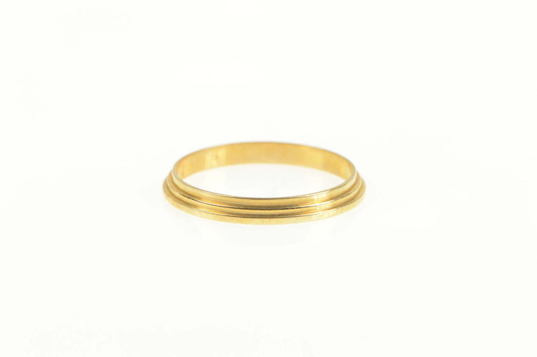 14K Vintage NOS 1950's 2.2mm Grooved Band Ring Yellow Gold