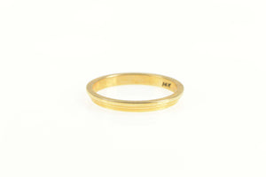 14K Vintage NOS 1950's 2.2mm Grooved Band Ring Yellow Gold