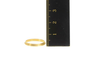 14K Vintage NOS 1950's 2.2mm Grooved Band Ring Yellow Gold